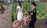 Ngỡ ngàng cảnh hàng trăm du khách Trung Quốc leo rào hái trộm hoa