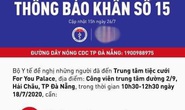 Bộ Y tế thông báo khẩn liên quan bệnh nhân Covid-19 ở Đà Nẵng