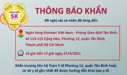 TP HCM thông báo khẩn: Tìm người từng đến Ngân hàng Shinhan - Tân Bình