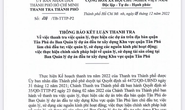 Kết luận thanh tra Ban QLDA đầu tư xây dựng Khu vực quận Tân Phú
