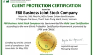 F88 được nhận chứng chỉ vàng về Bảo vệ khách hàng