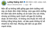 Facebooker Lương Hoàng Anh âm thầm xóa các bài viết chê gạo thị trường có thuốc”?