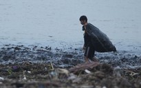Sau lũ, rác thải ngập bờ biển Quảng Bình