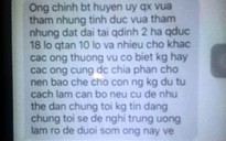 Vụ vu khống bí thư huyện: Lộ tin nhắn "tham nhũng nhiều đất đai"