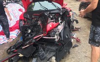 Siêu xe Ferrari 488 của ca sĩ Tuấn Hưng bị tai nạn nát đầu