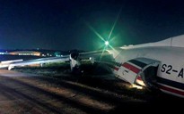 Máy bay trượt khỏi đường băng, phi công bị thương