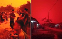 Khói mù làm bầu trời ở một tỉnh của Indonesia đỏ như máu