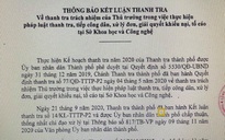 Thông báo kết luận thanh tra liên quan Sở Khoa học và Công nghệ TP HCM