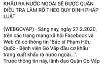 Vụ Giám đốc BV Gò Vấp bị tố đầu cơ khẩu trang: Làm rõ càng sớm càng tốt!