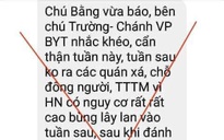 Thông tin Chánh Văn phòng Bộ Y tế cảnh báo về dịch Covid-19 ở Hà Nội là tin giả