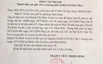 Bình Định: Báo cáo của trạm y tế phường nói có người dương tính với SARS-CoV-2 là sai sự thật