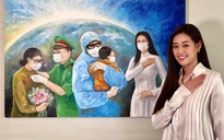 Hoa hậu Khánh Vân đấu giá tranh ủng hộ quỹ phòng chống Covid-19
