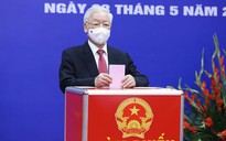 Những hình ảnh Tổng Bí thư Nguyễn Phú Trọng bỏ phiếu bầu cử