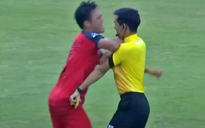 Đấm thẳng mặt trọng tài, cầu thủ CLB Bình Thuận đối mặt án cấm thi đấu