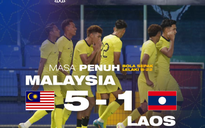 U22 Malaysia thắng đậm U22 Lào đến 5 bàn