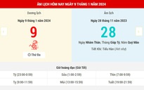 Lịch âm hôm nay (9-1) và những thông tin tham khảo