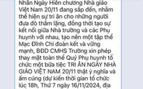 Phụ huynh vận động tổ chức gặp mặt tri ân ngày 20-11, trường ra thông báo khẩn