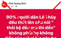 Fanpage "Phốt Quảng Bình" bất ngờ "bay màu" khỏi Facebook