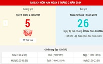 Lịch Âm hôm nay (5-2) và những thông tin cần biết