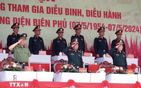 Hai Đại tướng Phan Văn Giang, Tô Lâm kiểm tra hợp luyện diễu binh kỷ niệm Chiến thắng Điện Biên Phủ