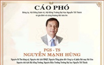 PGS-TS Nguyễn Mạnh Hùng qua đời