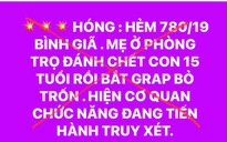 Sự thật về thông tin lan truyền "mẹ đánh con tử vong rồi bắt Grab bỏ trốn" ở TP HCM 