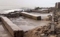 Hơn 300m đường ven biển Gành Rái bị cát vùi lấp do ảnh hưởng bão số 15