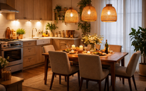 Thắp sáng góc bếp và bàn ăn