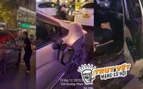 Xôn xao clip hành khách nôn ói trên ô tô công nghệ còn đập phá xe