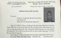 Mẹ trẻ bế con sơ sinh mất tích bí ẩn lúc rạng sáng ở Quảng Trị