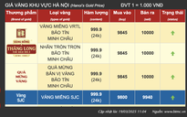 Trưa 19-3, giá vàng cán mốc 100 triệu đồng/lượng