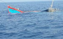 Chìm tàu cá trên biển Phú Quý, trên tàu có 22 ngư dân 