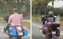 Bất bình với hình ảnh hai người Hàn Quốc “làm xiếc” với mô tô phân khối lớn