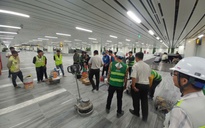 Nhà ga T3 sân bay Tân Sơn Nhất hở gạch lát sàn, nhà thầu nói gì?