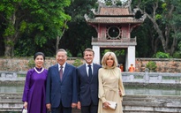 Tổng Bí thư Tô Lâm và Phu nhân cùng Tổng thống Pháp và Phu nhân thăm Văn Miếu Quốc Tử Giám