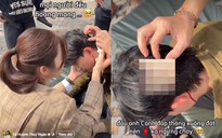 Thúy Ngân hốt hoảng khi Võ Cảnh chảy máu đầu