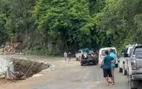 Đèo Đại Ninh sạt lở, xe xếp hàng dài trên tuyến Phan Thiết – Đà Lạt