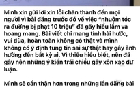 Công an làm việc với người đăng tải thông tin "luật gì giờ nhuộm tóc ra đường phạt 10 củ"