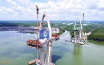 VIDEO: Căng bó cáp dây văng cầu Phước An có nhịp chính lớn nhất châu Á