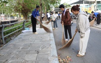 Phường trung tâm ở Cần Thơ ra quân vệ sinh môi trường đón Tết