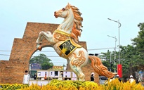 CLIP: Ngắm linh vật ngựa oai phong tại đường hoa xuân Vĩnh Long
