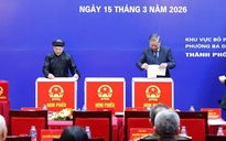 Tổng Bí thư Tô Lâm bỏ phiếu tại phường Ba Đình