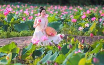 Đẹp ngỡ ngàng đồng hoa sen lớn nhất Đà Nẵng, du khách thích thú đến check-in