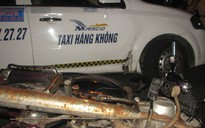 Tông vào taxi, đôi nam nữ nhập viện