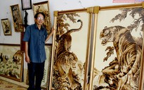 Độc đáo tranh ghép lá thốt nốt ở An Giang