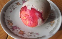 Phát hiện trứng vịt có lòng đỏ như máu