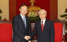 Tổng Bí thư Nguyễn Phú Trọng tiếp ông Dương Khiết Trì
