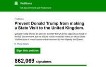Ồ ạt ký tên kiến nghị ngăn Tổng thống Trump công du đến Anh