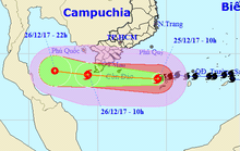 Dự báo mới nhất về bão số 16 (Tembin): Tâm bão lệch xuống phía Nam