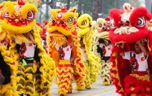 108 con lân đồng diễn, xếp hình Quốc kỳ xác lập kỷ lục Guinness Việt Nam